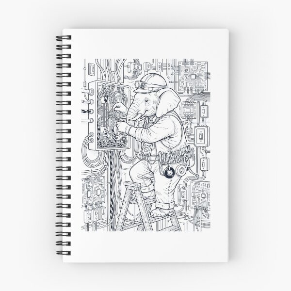 Item preview, Vintage Elephant Electrician Animal Lover designed and sold by DoodleTortle.