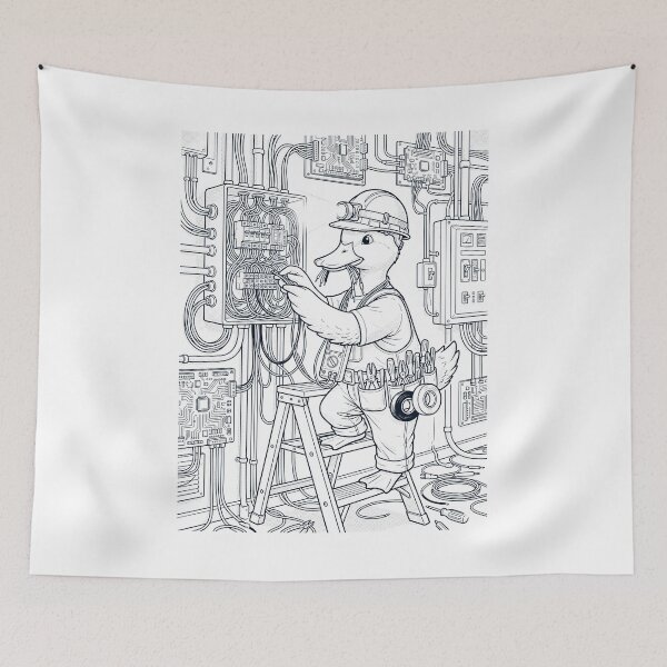Item preview, Vintage Duck Electrician Animal Lover designed and sold by DoodleTortle.