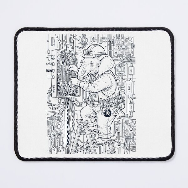 Item preview, Vintage Elephant Electrician Animal Lover designed and sold by DoodleTortle.