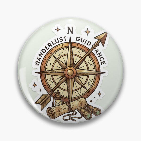 Item preview, Wanderlust Guidance Vintage Compass Sticker PNG | Adventure Travel Design designed and sold by arifali786.