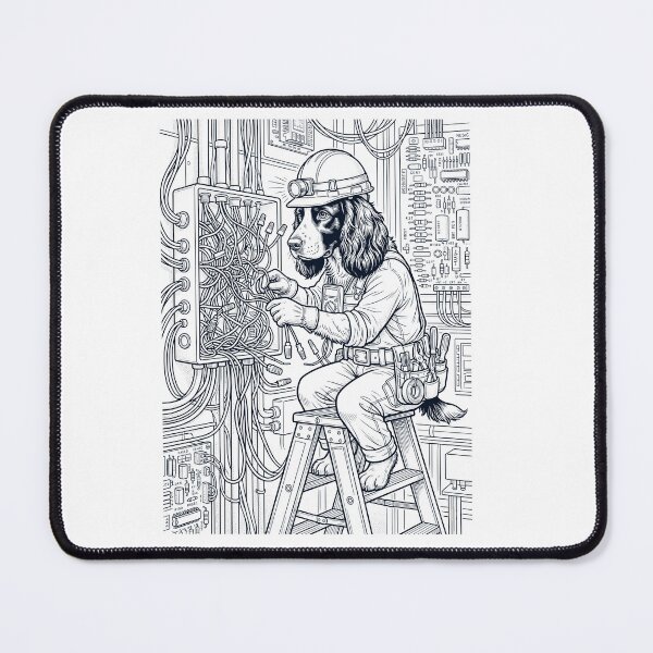 Item preview, Vintage English Springer Spaniel Electrician Dog Dad Mom Lover designed and sold by DoodleTortle.
