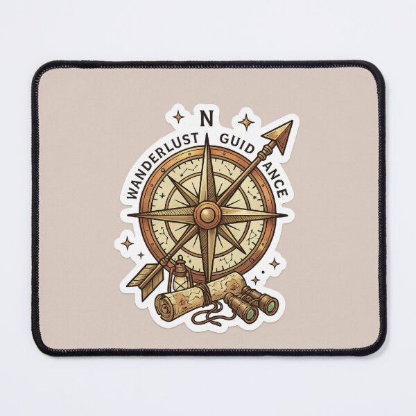 Item preview, Wanderlust Guidance Vintage Compass Sticker PNG | Adventure Travel Design designed and sold by arifali786.