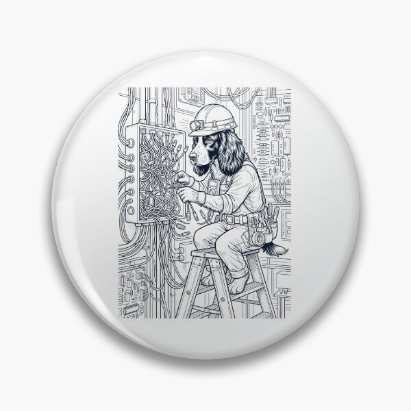 Item preview, Vintage English Springer Spaniel Electrician Dog Dad Mom Lover designed and sold by DoodleTortle.