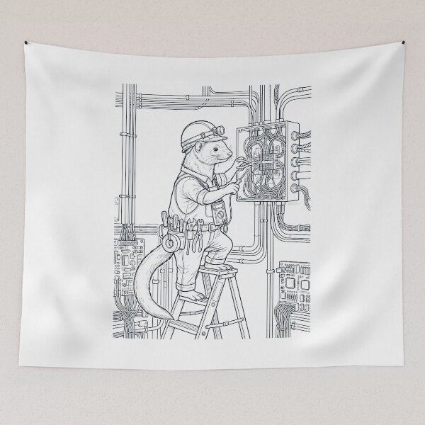 Item preview, Vintage Ferret Electrician Animal Lover designed and sold by DoodleTortle.