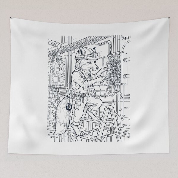 Item preview, Vintage Fox Electrician Animal Lover designed and sold by DoodleTortle.