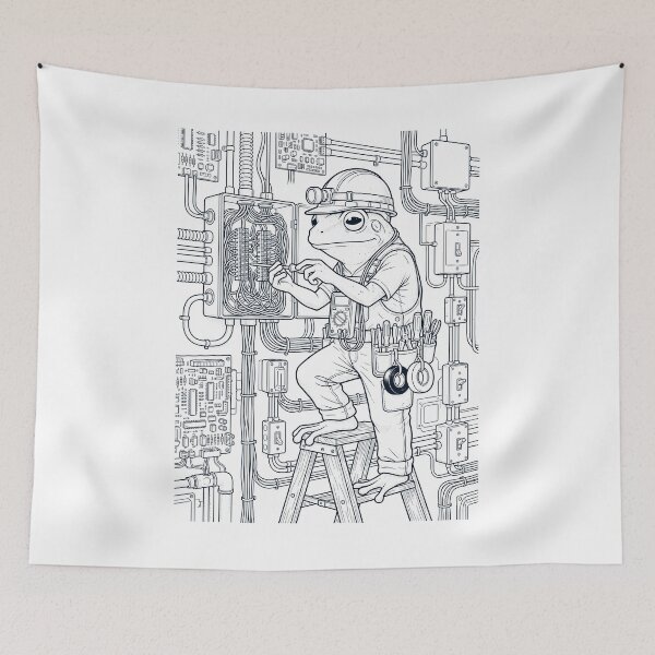 Item preview, Vintage Frog Electrician Animal Lover designed and sold by DoodleTortle.