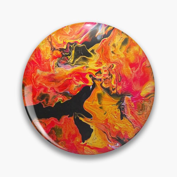 Item preview, Abstract fluid art fire painting designed and sold by DardinieDesigns.