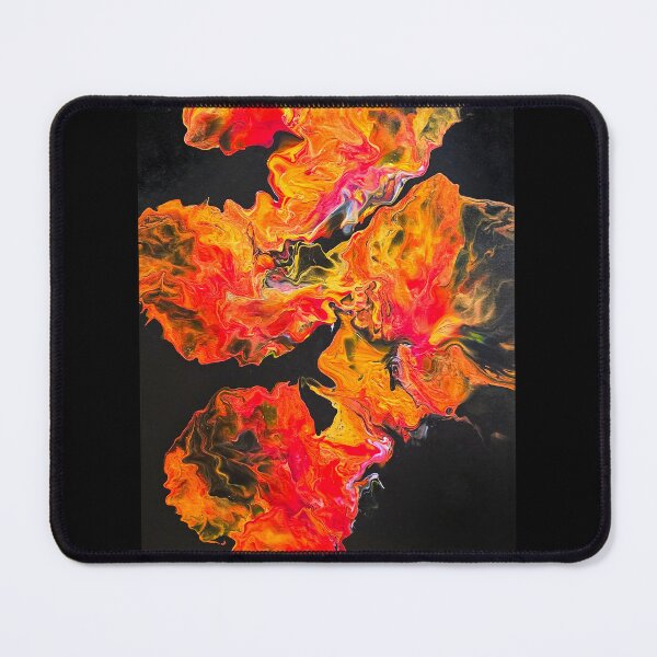 Item preview, Abstract fluid art fire painting designed and sold by DardinieDesigns.