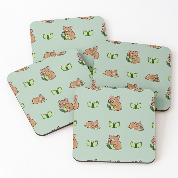 Item preview, Cute Kawaii Hamster Bookworm Seamless Pattern designed and sold by LYAN-STORE.