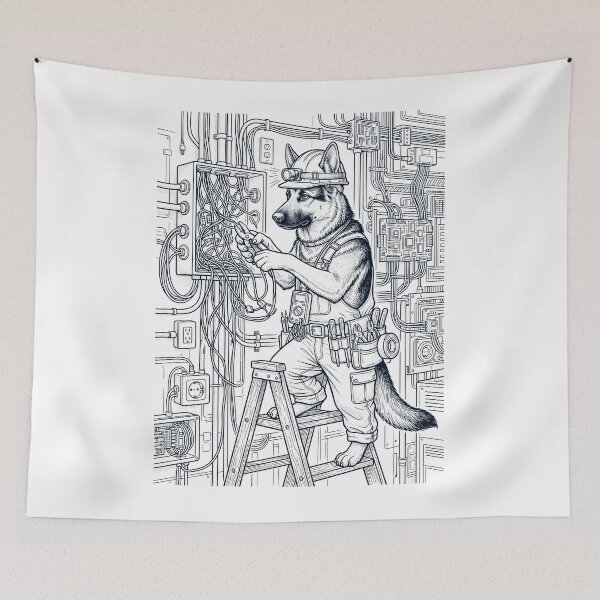 Item preview, Vintage German Shepherd Electrician Dog Dad Mom Lover designed and sold by DoodleTortle.