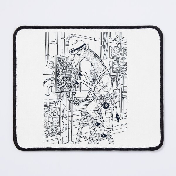Item preview, Vintage Giraffe Electrician Animal Lover designed and sold by DoodleTortle.