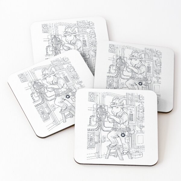Item preview, Electricista cabra vintage amante de los animales designed and sold by DoodleTortle.