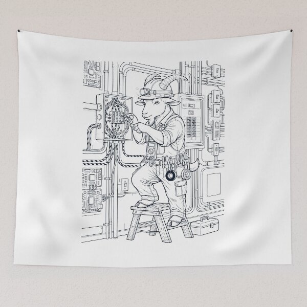 Item preview, Vintage Goat Electrician Animal Lover designed and sold by DoodleTortle.