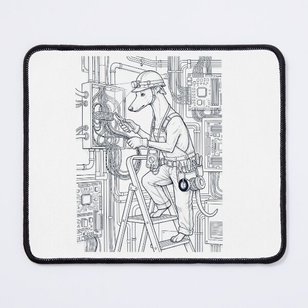 Item preview, Vintage Greyhound Electrician Dog Dad Mom Lover designed and sold by DoodleTortle.