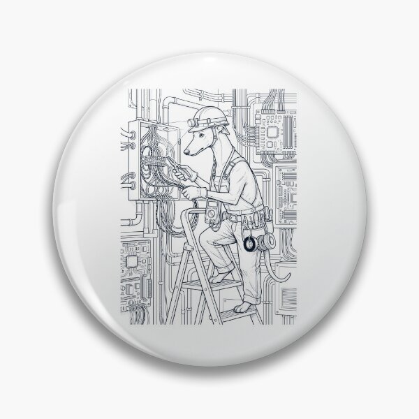 Item preview, Vintage Greyhound Electrician Dog Dad Mom Lover designed and sold by DoodleTortle.