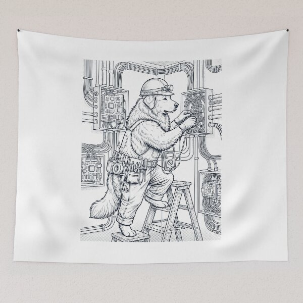 Item preview, Vintage Great Pyrenees Electrician Dog Dad Mom Lover designed and sold by DoodleTortle.