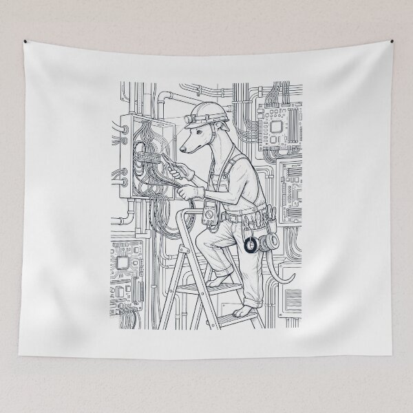 Item preview, Vintage Greyhound Electrician Dog Dad Mom Lover designed and sold by DoodleTortle.