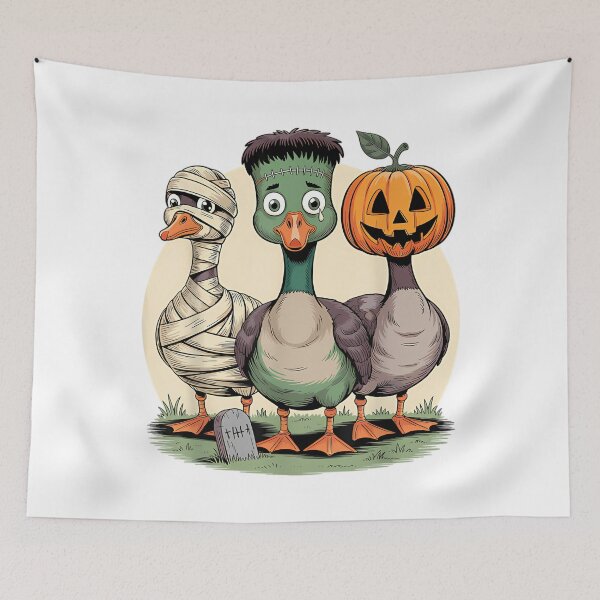Item preview, Spooky Goose Duck Funny Halloween Monster Trio designed and sold by CCChillingfrog.