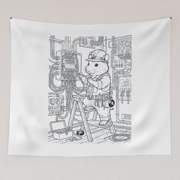 Item preview, Vintage Hamster Electrician Animal Lover designed and sold by DoodleTortle.