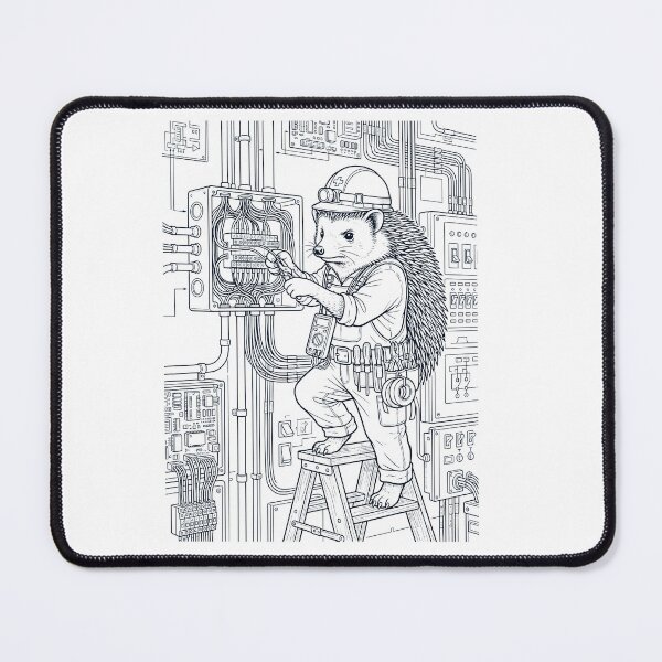 Item preview, Vintage Hedgehog Electrician Animal Lover designed and sold by DoodleTortle.