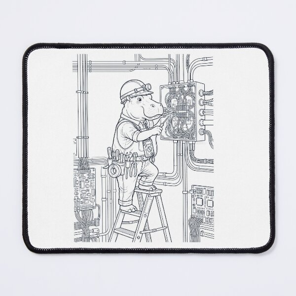 Item preview, Vintage Hippo Electrician Animal Lover designed and sold by DoodleTortle.