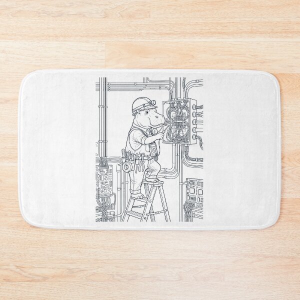 Item preview, Vintage Hippo Electrician Animal Lover designed and sold by DoodleTortle.