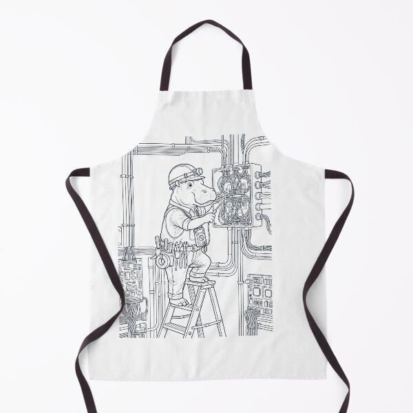 Item preview, Vintage Hippo Electrician Animal Lover designed and sold by DoodleTortle.