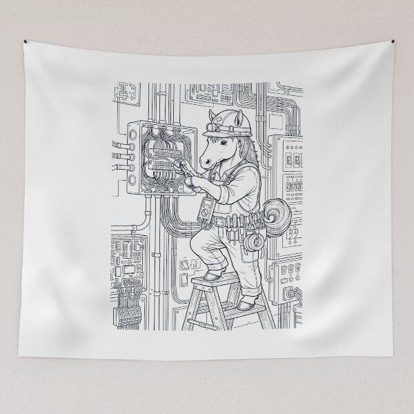 Item preview, Vintage Horse Electrician Animal Lover designed and sold by DoodleTortle.