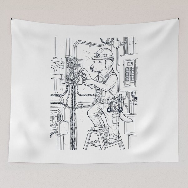 Item preview, Vintage Labrador Retriever Electrician Dog Dad Mom Lover designed and sold by DoodleTortle.