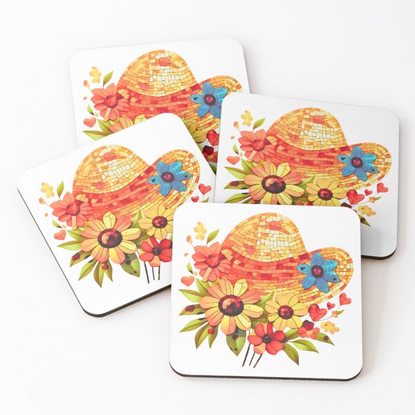 Item preview, Vibrant Summer Mosaic Sun Hat Sunflower Graphic designed and sold by TrinovaCreates.