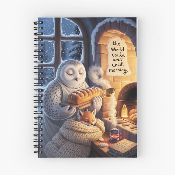 Item preview, Cute Owl Bakery Art | Cozy Snowy Twilight Storybook Illustration designed and sold by Soft Lantern Woods.