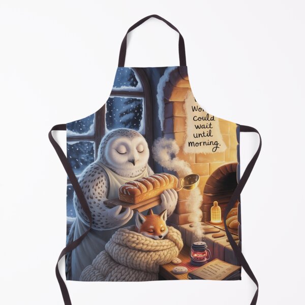 Item preview, Cute Owl Bakery Art | Cozy Snowy Twilight Storybook Illustration designed and sold by Soft Lantern Woods.