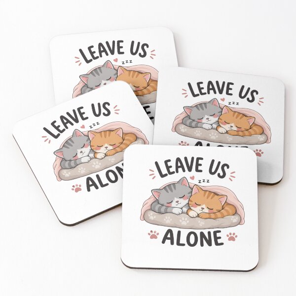 Item preview, Leave Us Alone – Cute Sleeping Cats Illustration | Kawaii Cat Duo Sleep Design designed and sold by AARA DESIGNS.