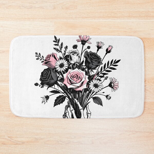 Item preview, Skeleton Hand Holding Flowers Bouquet | Gothic Floral Dark Aesthetic Design designed and sold by Lyrical Soul.