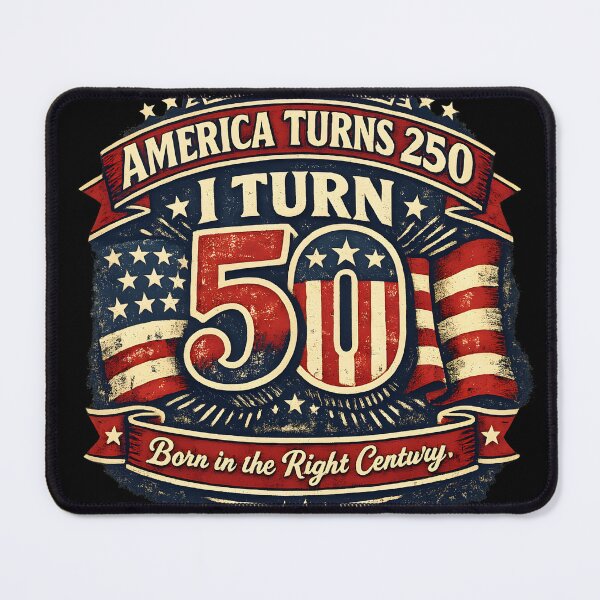 Item preview, America Turns 250 I Turn 50 Patriotic Vintage Gift designed and sold by Lina Caro.