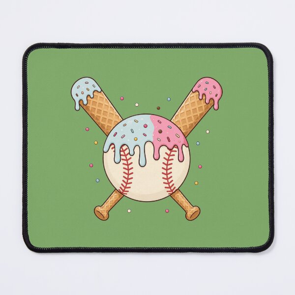 Item preview, Ice Cream Baseball Bat Crossed Funny Baseball Mom Youth League designed and sold by bosamji.