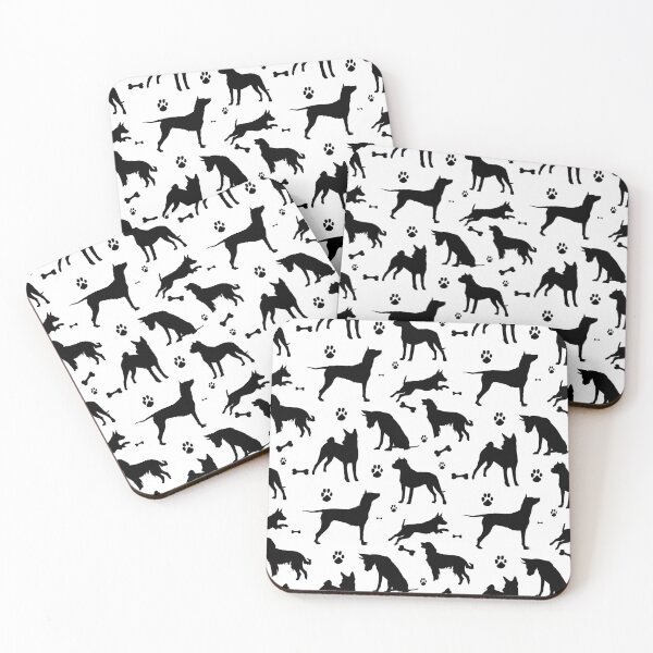 Item preview, Cute Black Dog Silhouettes and Paws Seamless Pattern designed and sold by LYAN-STORE.
