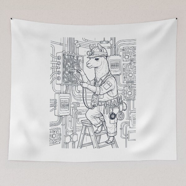 Item preview, Vintage Llama Electrician Animal Lover designed and sold by DoodleTortle.