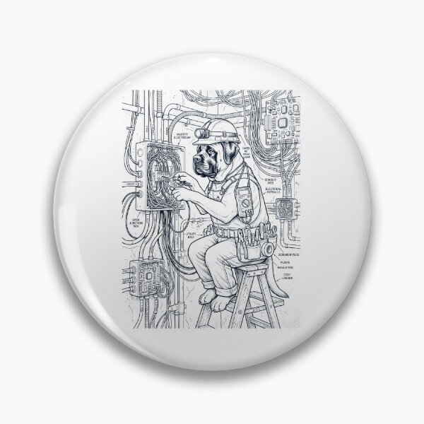 Item preview, Vintage Mastiff Electrician Dog Dad Mom Lover designed and sold by DoodleTortle.