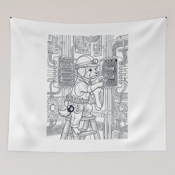 Item preview, Vintage Maltese Electrician Dog Dad Mom Lover designed and sold by DoodleTortle.