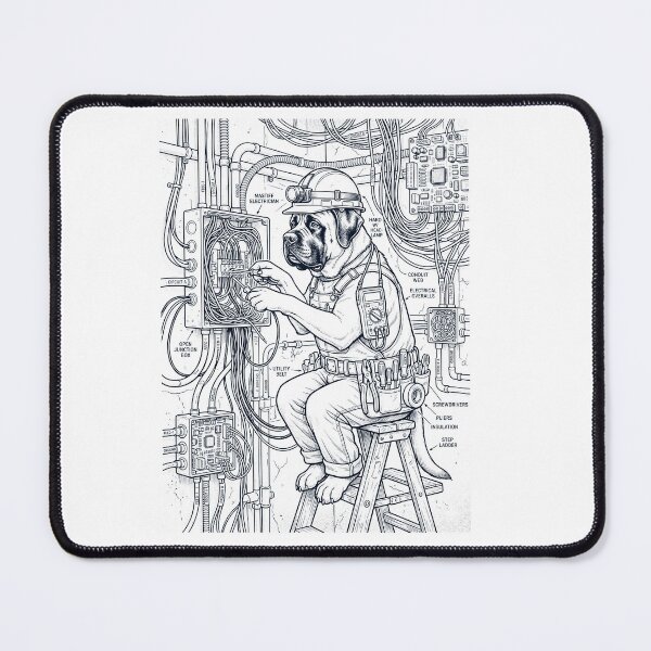Item preview, Vintage Mastiff Electrician Dog Dad Mom Lover designed and sold by DoodleTortle.