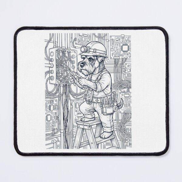 Item preview, Vintage Miniature Schnauzer Electrician Dog Dad Mom Lover designed and sold by DoodleTortle.