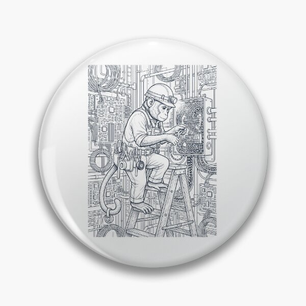 Item preview, Vintage Monkey Electrician Animal Lover designed and sold by DoodleTortle.