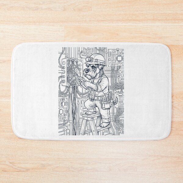 Item preview, Vintage Miniature Schnauzer Electrician Dog Dad Mom Lover designed and sold by DoodleTortle.