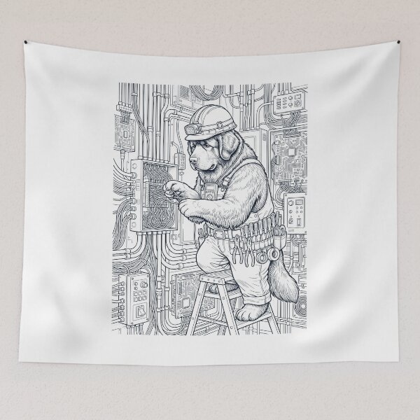 Item preview, Vintage Newfoundland Electrician Dog Dad Mom Lover designed and sold by DoodleTortle.
