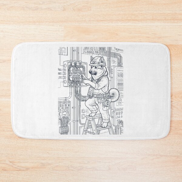 Item preview, Perro electricista de raza Elkhound noruego vintage, amante de los padres y los elfos. designed and sold by DoodleTortle.