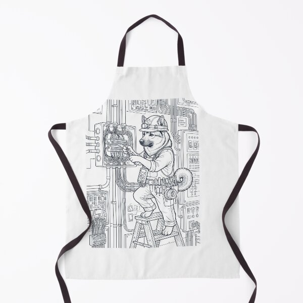 Item preview, Perro electricista de raza Elkhound noruego vintage, amante de los padres y los elfos. designed and sold by DoodleTortle.