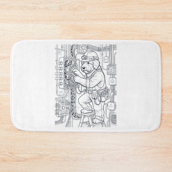 Item preview, Vintage Old English Sheepdog Electrician Dog Dad Mom Lover designed and sold by DoodleTortle.