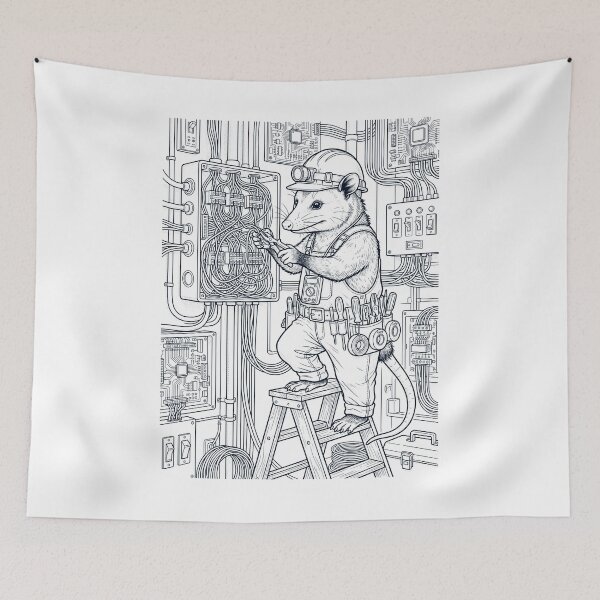 Item preview, Vintage Opossum Electrician Animal Lover designed and sold by DoodleTortle.