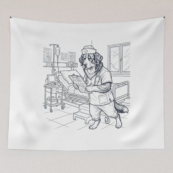 Item preview, Vintage Bernese Mountain Dog Nurse Dog Dad Mom Lover designed and sold by TerryConnells.